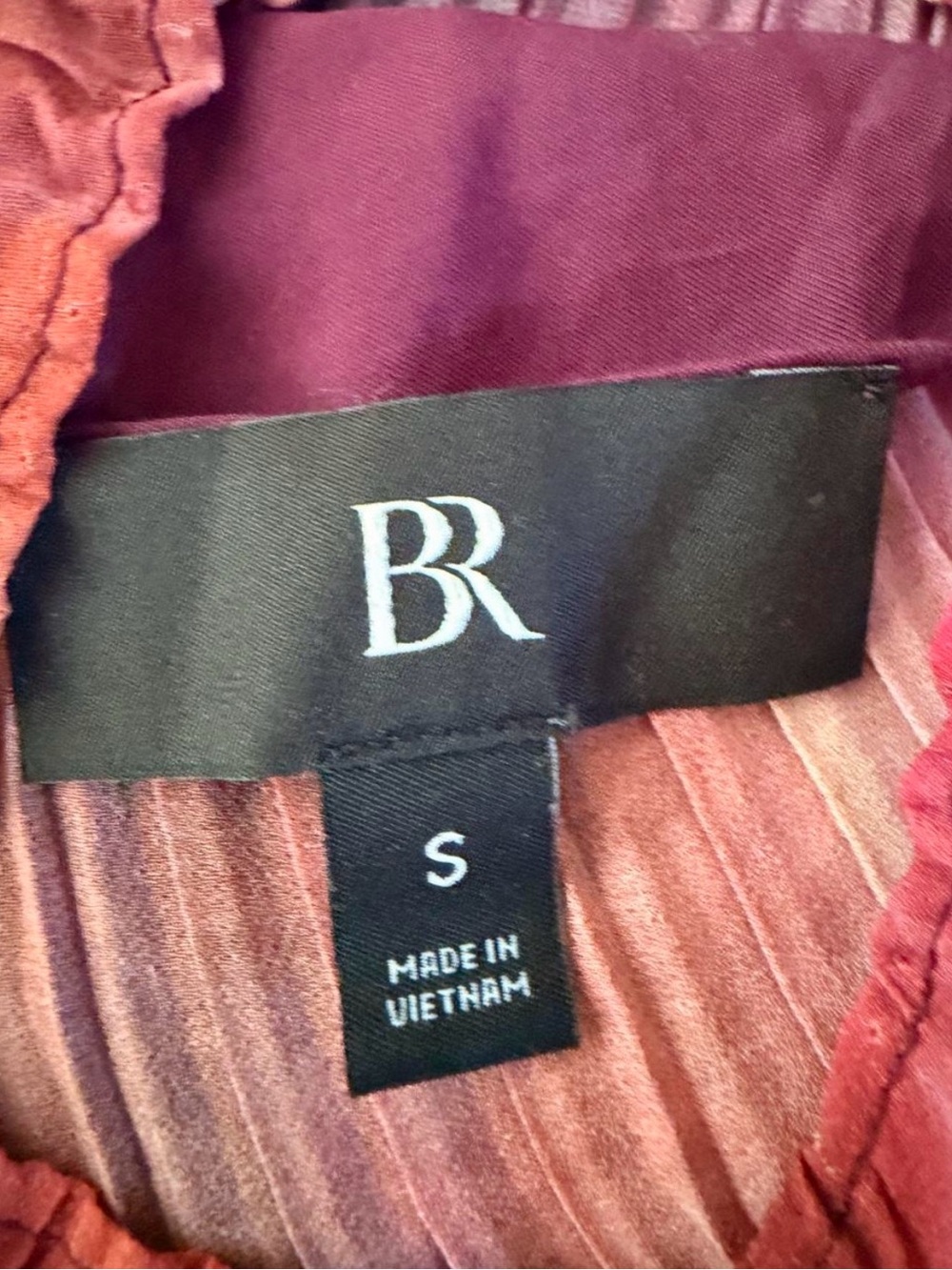Banana Republic Pleated Long-Sleeve Top in Pink, Purple and Orange Wash - Picture 2 of 4